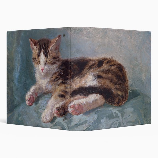 Sleepy Kitten by Henriette Ronner-Knip Binder (Background)