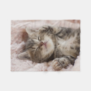 Sleepy Kitten Fleece Blanket