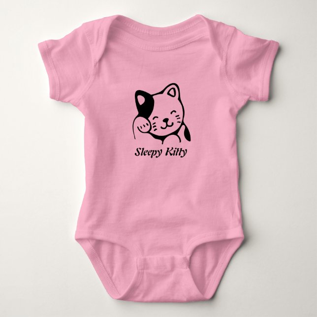 Sleepy Kitty Baby Bodysuit (Front)
