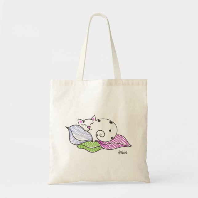 Sleepy Kitty Tote Bag (Front)