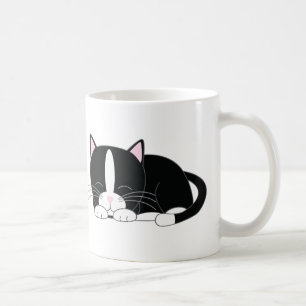 Sleepy Kitty {Tuxedo} Coffee Mug