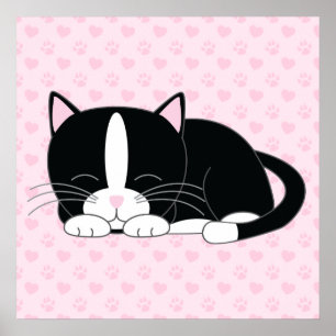 Sleepy Kitty {Tuxedo} Poster