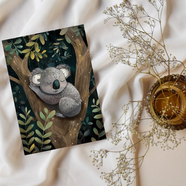 Sleepy Koala dans l'arbre Carte de voeux (Créateur téléchargé)