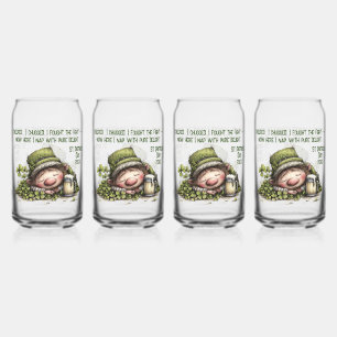 Sleepy Leprechaun Can Glass