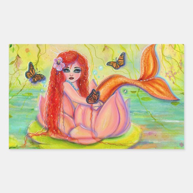 Sleepy little mermaid poster by Renee Lavoie Sticker (Front)