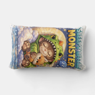 Sleepy Little Monster Cute Dino Pillow