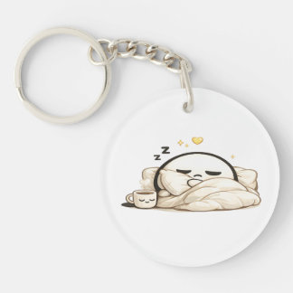 Sleepy Lunio Cozy Morning Coffee - Cute Kawaii Keychain