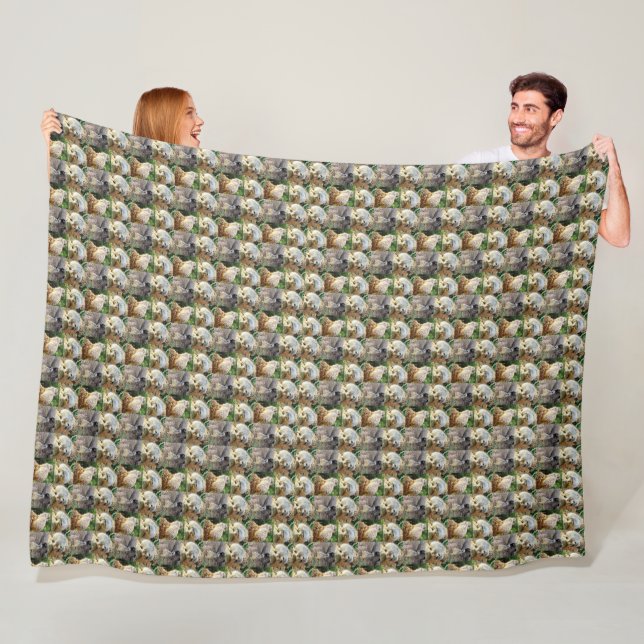 Sleepy Meerkat Pattern, Fleece Blanket (In Situ)