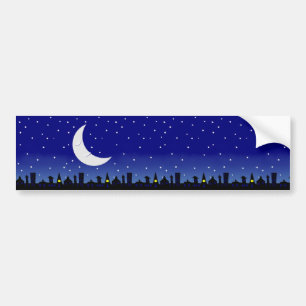 sleepy moon strip sticker