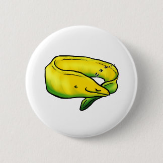 Sleepy Moray Eel, Yellow 2 Inch Round Button