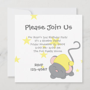 Sleepy Mouse Invitation