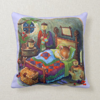 Sleepy Mouse Throw Pillow
