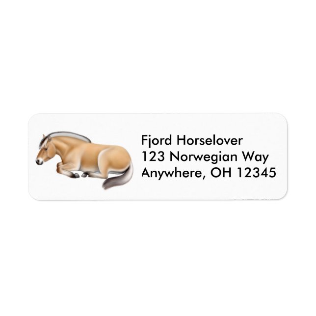 Sleepy Norwegian Fjord Horse Label (Front)