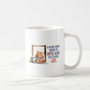 Sleepy Orange Cat with Coffee – Cozy Cat Mug