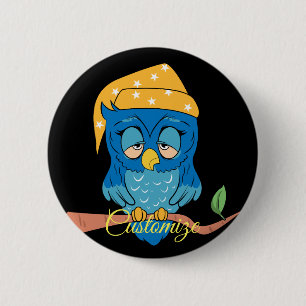Sleepy Owl Thunder_Cove Classic 2 Inch Round Button