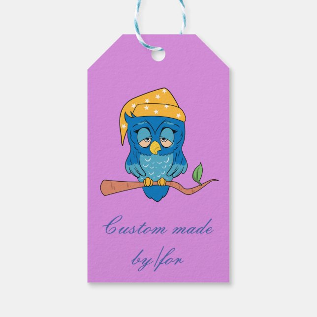 Sleepy Owl Thunder_Cove Gift Tags (Back)