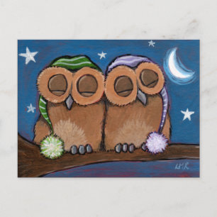 Sleepy Owls Postcard