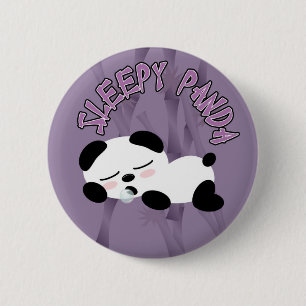 Sleepy Panda 2 Inch Round Button