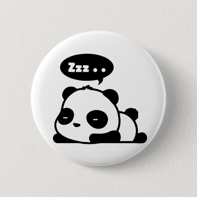 sleepy panda button white backgroud (Front)