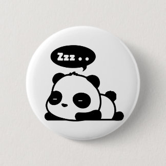 sleepy panda button white backgroud