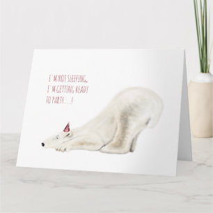 Sleepy Party Polar Bear Carte d'anniversaire