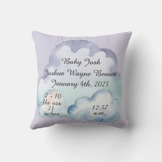 Sleepy Polar Bear in the Clouds Personalizable  Throw Pillow