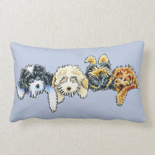 Sleepy Poodle Mix Pups Lumbar Pillow