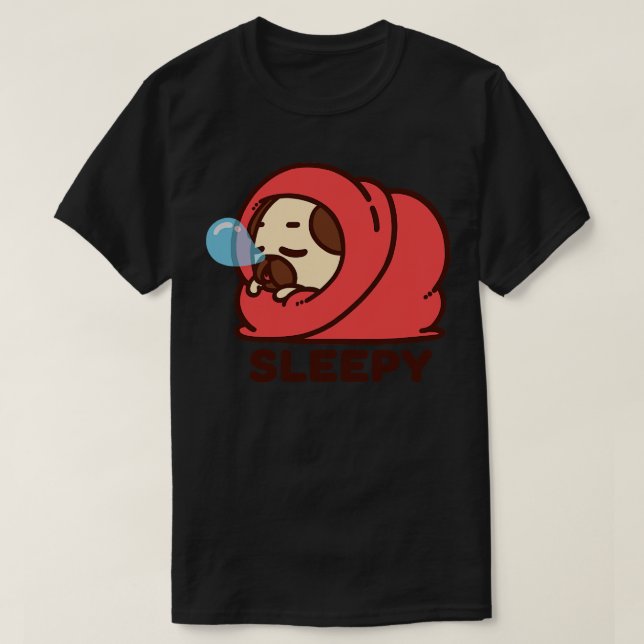 Sleepy Puglie T-Shirt (Design Front)