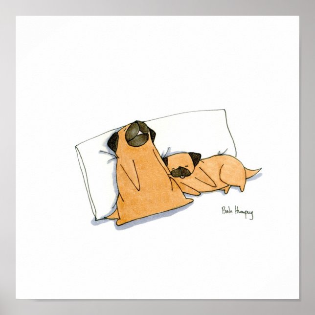 Sleepy Pugs Poster (Front)