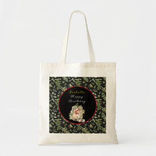 Sleepy Raccoon Customize Text and Colour Tote Bag