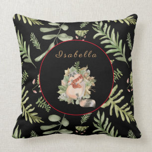 Sleepy Raccoon Customize Text, Colour 20"X20" Throw Pillow
