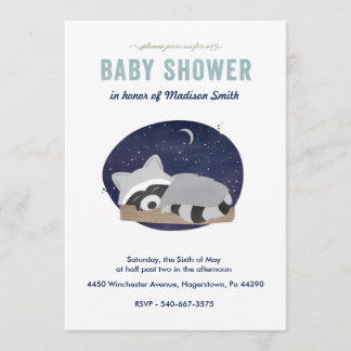 Sleepy Raccoon Invitation