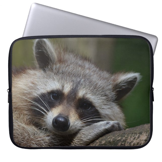 Sleepy Raccoon Laptop Sleeve (Front)
