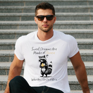 Sleepy Raccoon with Cheese – Funny Cute Animal T-Shirt