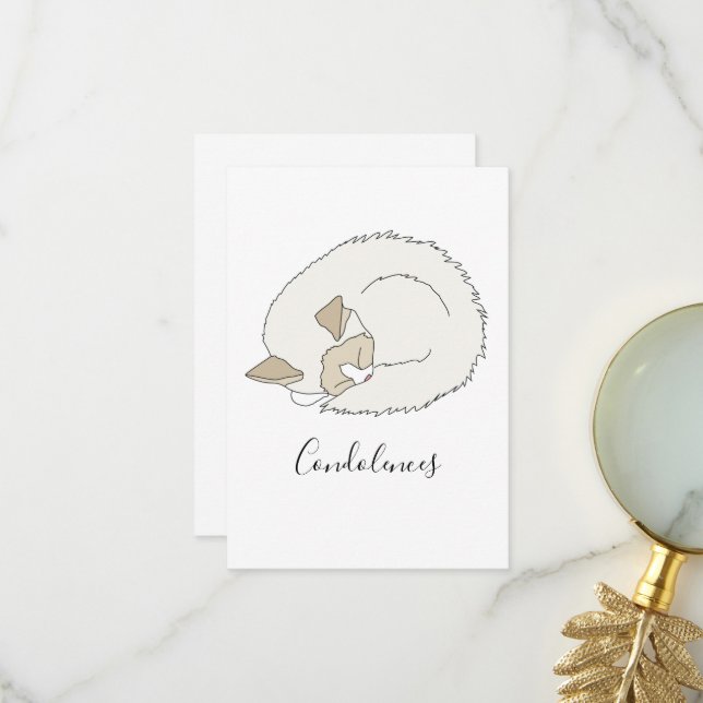 Sleepy Ragdoll Cat Thank You Card (Front/Back In Situ)