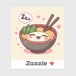 Sleepy Ramen Bowl – Kawaii Cute Noodle Sticker