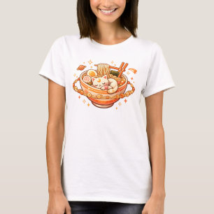 Sleepy Ramen Planet Kawaii Cat Space Aesthetic Sti T-Shirt