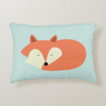 Sleepy Red Fox Accent Pillow<br><div class="desc">Adorable vector illustration of a cute little fox wearing.</div>