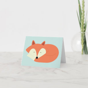 Sleepy Red Fox Card