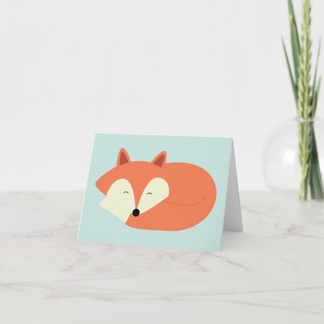 Sleepy Red Fox Card (Front)