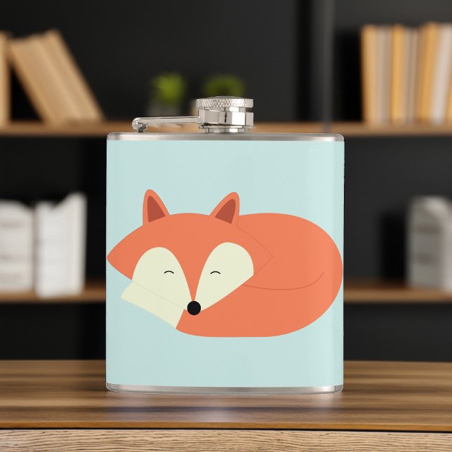 Sleepy Red Fox Hip Flask (Creator Uploaded)