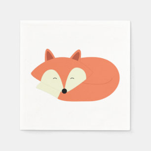 Sleepy Red Fox Napkin