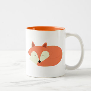 Sleepy Red Fox Two-Tone Coffee Mug