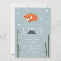 Sleepy Red Panda Bamboo Blue Boy Baby Shower