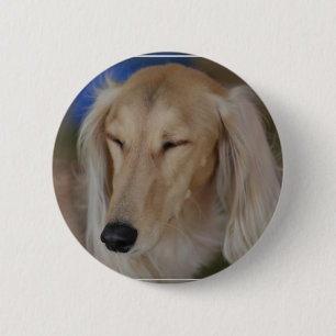 Sleepy Saluki Dog 2 Inch Round Button