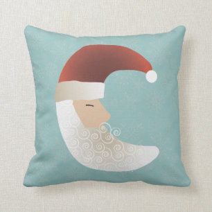 Sleepy Santa Half Moon Christmas Bendel Throw Pillow
