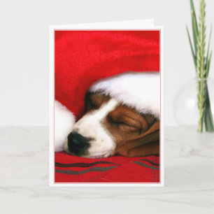 Sleepy Santa Puppy  Greeting Card -