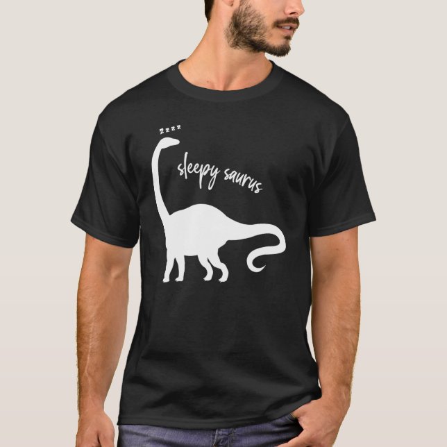 Sleepy Saurus Dinosaur  Reptile Animal  Graphic T-Shirt (Front)
