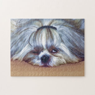 Sleepy Shih Tzu Dog Jigsaw Puzzle