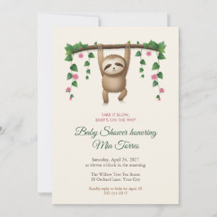 Sleepy Sloth Baby Shower Invitation